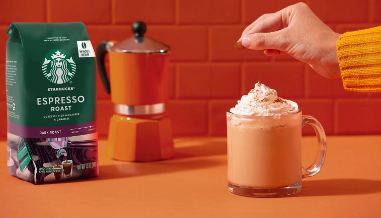 Customizable options for the Starbucks Pumpkin Spice Latte