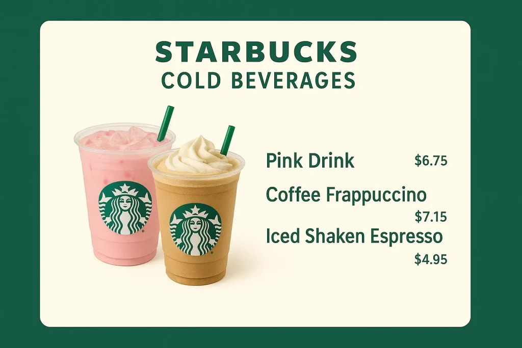 starbucks drinks menu list