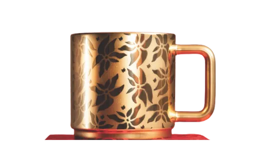 Golden Poinsettia Mug