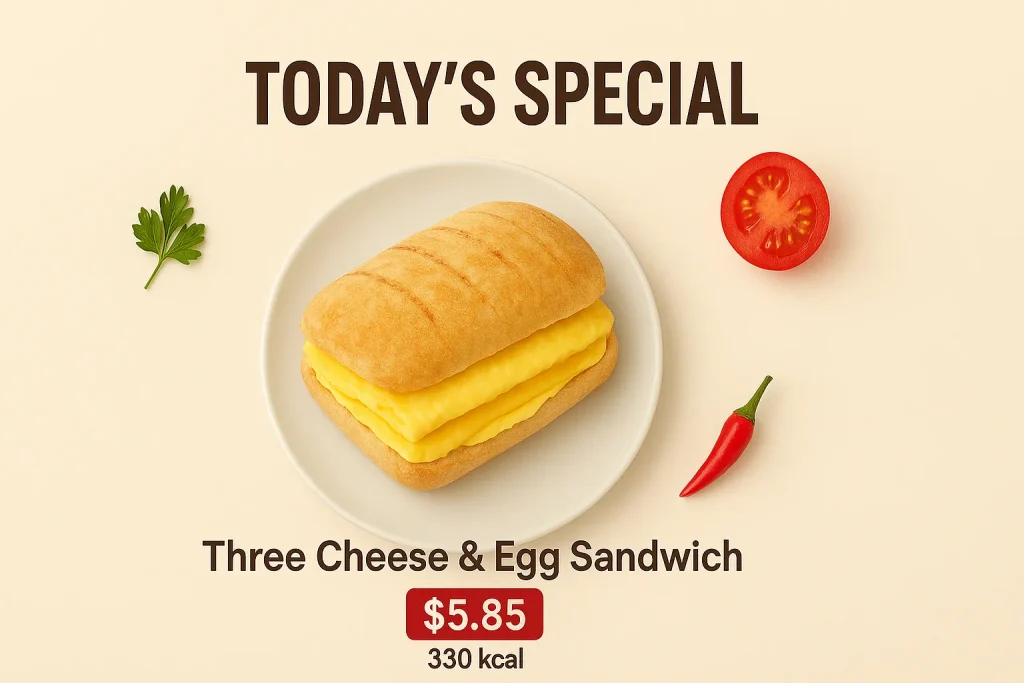 Three Cheese & Egg Sandwich